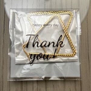 Gold Textured Triangle Earring Pair - Thank You Packaging